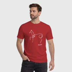 Мужская футболка хлопок Пикассо Конь - животные одной линией - фото 2