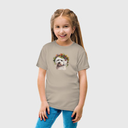 Детская футболка хлопок Бишон фризе осенний арт - фото 2