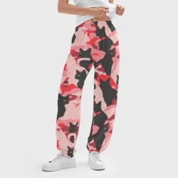 Женские джоггеры оверсайз 3D Розовый камуфляж из котов - фото 2