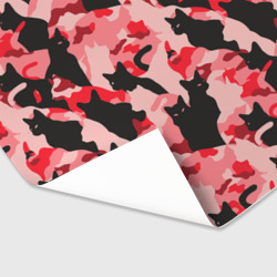 Бумага для упаковки 3D Розовый камуфляж из котов - фото 2