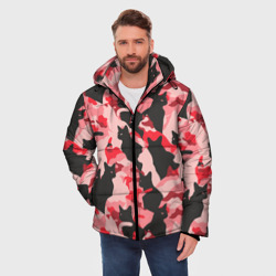 Мужская зимняя куртка 3D Розовый камуфляж из котов - фото 2