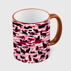 Кружка с полной запечаткой Камуфляжные розовые котики