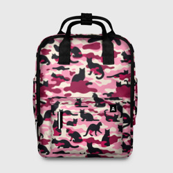 Женский рюкзак 3D Камуфляжные розовые котики
