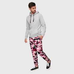 Мужские брюки 3D Камуфляжные розовые котики - фото 2