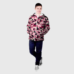 Мужская куртка 3D Камуфляжные розовые котики - фото 2
