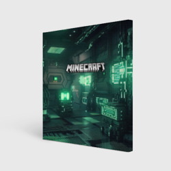 Minecraft logo в стиле    киберпанк – Холст квадратный с принтом купить