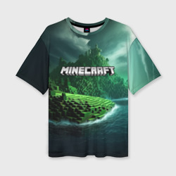 Minecraft logo  зеленый мир – Женская футболка oversize 3D с принтом купить со скидкой в -50%