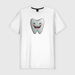Улыбающийся зуб – Мужская футболка хлопок Slim с принтом купить