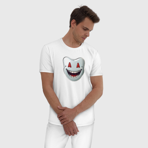 Мужская пижама хлопок с принтом Улыбающийся зуб, фото на моделе #1