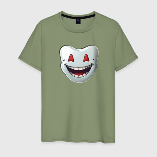 Мужская футболка хлопок Улыбающийся зуб, цвет авокадо