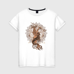 Женская футболка хлопок Астрологический знак козерог