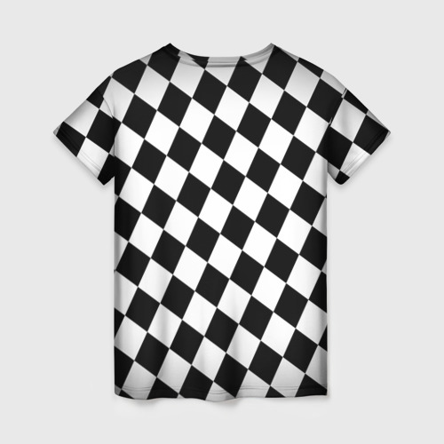 Женская футболка 3D Шахматная доска клетки, цвет 3D печать - фото 2