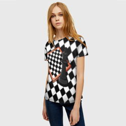 Женская футболка 3D Шахматная доска клетки - фото 2