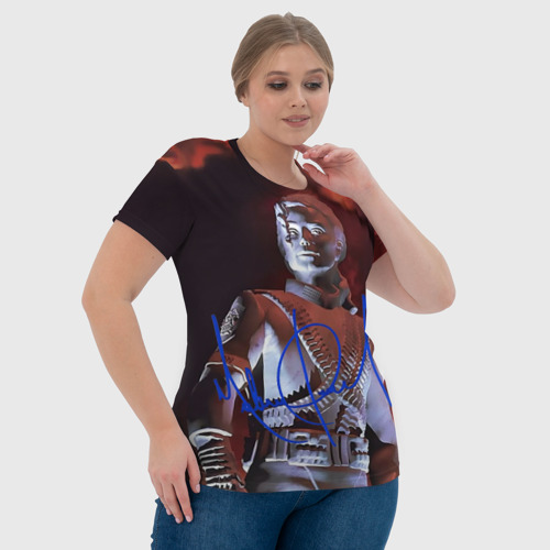Женская футболка 3D Статуя Макла Джексона с автографом - альбом History, цвет 3D печать - фото 6