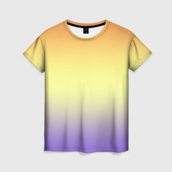 Градиент жёлто-сиреневый светлый  – Женская футболка 3D с принтом купить со скидкой в -26%
