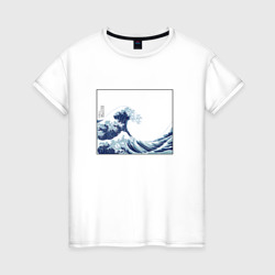 Женская футболка хлопок Японская волна