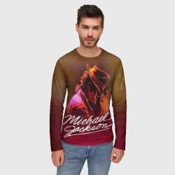 Мужской лонгслив 3D Michael Jackson нарисованный кистью - фото 2