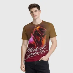 Мужская футболка 3D Michael Jackson нарисованный кистью - фото 2