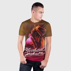 Мужская футболка 3D Slim Michael Jackson нарисованный кистью - фото 2