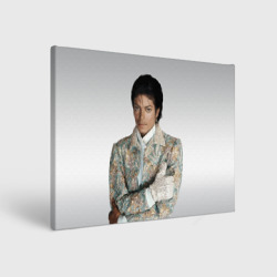 Майкл Джексон в серебряном костюме  – Холст прямоугольный с принтом купить