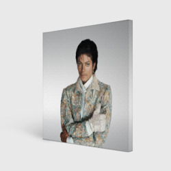 Майкл Джексон в серебряном костюме  – Холст квадратный с принтом купить