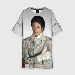 Майкл Джексон в серебряном костюме  – Детское платье 3D с принтом купить