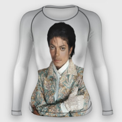 Майкл Джексон в серебряном костюме  – Женский рашгард 3D с принтом купить