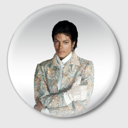 Майкл Джексон в серебряном костюме  – Значок с принтом купить