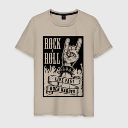Мужская футболка хлопок Rock and roll hands
