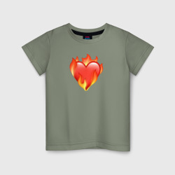 Детская футболка хлопок Эмодзи сердце в огне