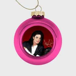 Ёлочный шар стеклянный/пластиковый Michael Jackson с пантерой и автографом