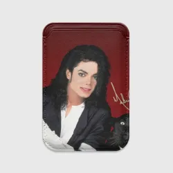 Картхолдер Magsafe магнитный Michael Jackson с пантерой и автографом