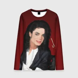 Мужской лонгслив 3D Michael Jackson с пантерой и автографом