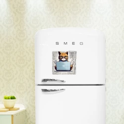 Магнитный плакат 3Х3 Кот программист за ноутбуком - фото 2