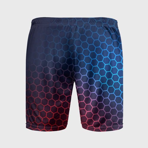 Мужские шорты спортивные Sally Face неоновые соты, цвет 3D печать - фото 2