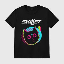 Мужская футболка хлопок Skillet rock star cat