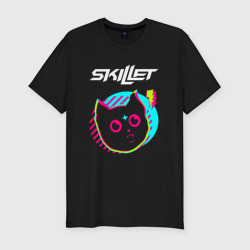 Мужская футболка хлопок Slim Skillet rock star cat