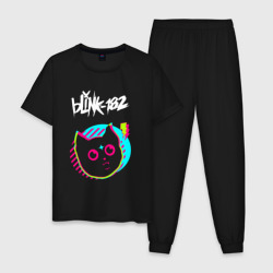 Мужская пижама хлопок Blink 182 rock star cat