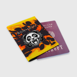 Обложка для паспорта матовая кожа Bon Jovi рок панда и огонь - фото 2