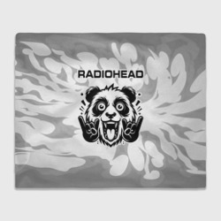 Плед 3D Radiohead рок панда на светлом фоне