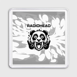 Магнит 55*55 Radiohead рок панда на светлом фоне