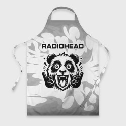 Фартук 3D Radiohead рок панда на светлом фоне