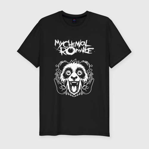 Мужская футболка хлопок Slim My Chemical Romance rock panda, цвет черный