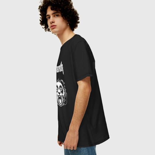 Мужская футболка хлопок Oversize с принтом Nazareth rock panda, вид сбоку #3