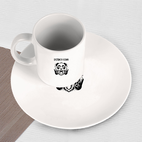 Набор: тарелка + кружка System of a Down - rock panda - фото 3