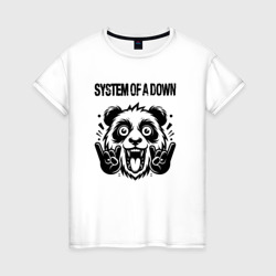 Женская футболка хлопок System of a Down - rock panda