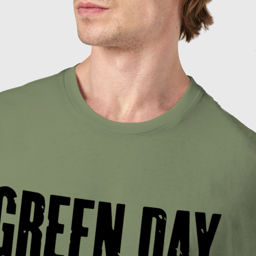 Мужская футболка хлопок с принтом Green Day - rock panda, фото #4