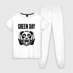 Женская пижама хлопок Green Day - rock panda