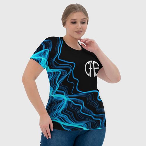 Женская футболка 3D с принтом Pantera sound wave, фото #4