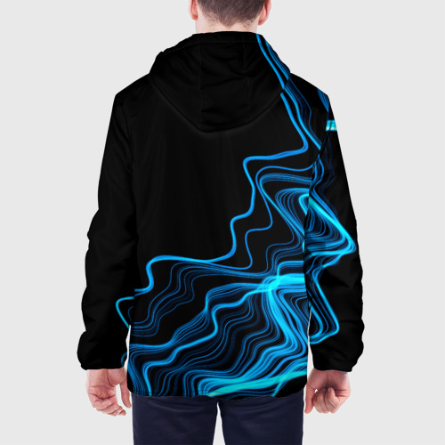 Мужская куртка 3D с принтом Pantera sound wave, вид сзади #2
